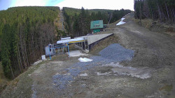 Modrá sjezdovka - dojezd k lanové dráze