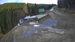 Modrá sjezdovka - dojezd k lanové dráze