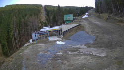 Modrá sjezdovka - dojezd k lanové dráze