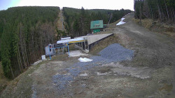 Modrá sjezdovka - dojezd k lanové dráze