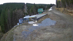 Modrá sjezdovka - dojezd k lanové dráze