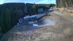 Modrá sjezdovka - dojezd k lanové dráze