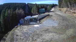 Modrá sjezdovka - dojezd k lanové dráze