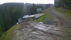 Modrá sjezdovka - dojezd k lanové dráze