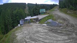 Blaue Skipiste – Abfahrt zur Seilbahnstation