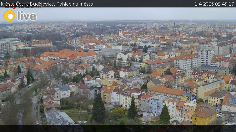 Město České Budějovice - Pohled na město - 1.4.2026 v 09:45