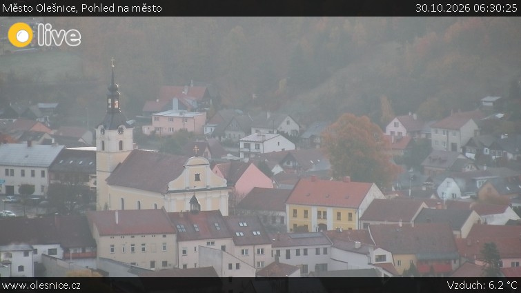 Město Olešnice - Pohled na město - 30.10.2026 v 06:30