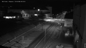 Město Tišnov - Riegerova ulice - 25.2.2026 v 05:45 Město Tišnov - Riegerova ulice - 25.2.2026 v 05:45