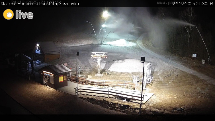 Skiareál Hodonín u Kunštátu - Sjezdovka - 24.12.2025 v 21:30