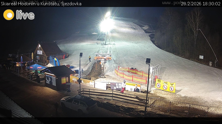 Skiareál Hodonín u Kunštátu - Sjezdovka - 28.2.2026 v 18:30