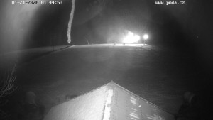 Skiareál Hodonín u Kunštátu - Sjezdovka, panorama východ - 21.1.2026 v 01:45