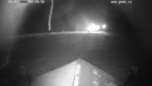 Skiareál Hodonín u Kunštátu - Sjezdovka, panorama východ - 21.1.2026 v 02:45