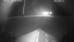 Skiareál Hodonín u Kunštátu - Sjezdovka, panorama východ - 21.1.2026 v 03:45