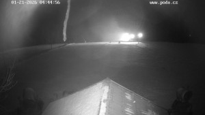 Skiareál Hodonín u Kunštátu - Sjezdovka, panorama východ - 21.1.2026 v 04:45