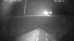 Skiareál Hodonín u Kunštátu - Sjezdovka, panorama východ - 21.1.2026 v 05:45