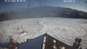 Skiareál Hodonín u Kunštátu - Sjezdovka, panorama východ - 21.1.2026 v 09:45