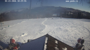 Skiareál Hodonín u Kunštátu - Sjezdovka, panorama východ - 21.1.2026 v 10:30