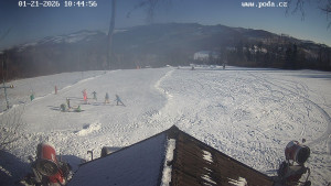 Skiareál Hodonín u Kunštátu - Sjezdovka, panorama východ - 21.1.2026 v 10:45