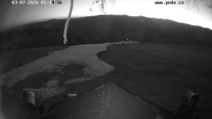 Skiareál Hodonín u Kunštátu - Sjezdovka, panorama východ - 7.3.2026 v 05:45