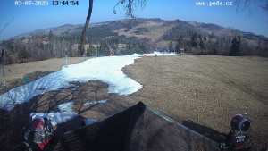 Skiareál Hodonín u Kunštátu - Sjezdovka, panorama východ - 7.3.2026 v 13:45