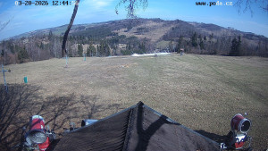 Skiareál Hodonín u Kunštátu - Sjezdovka, panorama východ - 20.3.2026 v 12:45