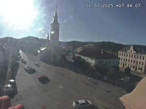 Město Kašperské Hory - Náměstí, koste sv. Markéty - 1.7.2025 v 07:45