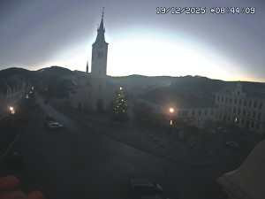 Město Kašperské Hory - Náměstí, koste sv. Markéty - 19.12.2025 v 07:45