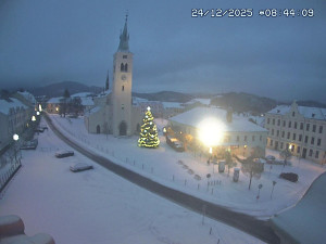Město Kašperské Hory - Náměstí, koste sv. Markéty - 24.12.2025 v 07:45