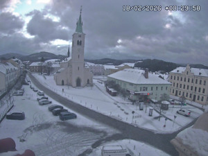 Město Kašperské Hory - Náměstí, koste sv. Markéty - 18.2.2026 v 07:30