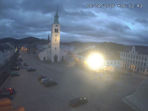 Město Kašperské Hory - Náměstí, koste sv. Markéty - 6.4.2026 v 06:15