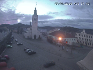 Město Kašperské Hory - Náměstí, koste sv. Markéty - 6.4.2026 v 06:30