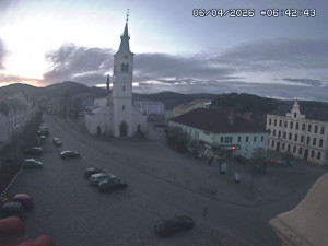 Město Kašperské Hory - Náměstí, koste sv. Markéty - 6.4.2026 v 06:45