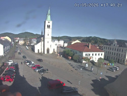 Náměstí, koste sv. Markéty