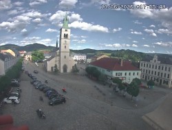 Náměstí, koste sv. Markéty