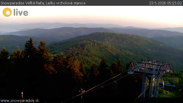 Snowparadise Veľká Rača - Lalíky vrcholová stanice - 23.5.2026 v 05:15