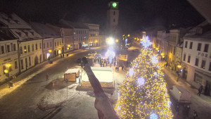 Město Velké Meziříčí - Náměstí, Městská věž - 1.1.2026 v 18:16 Město Velké Meziříčí - Náměstí, Městská věž - 1.1.2026 v 18:16