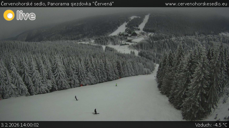 Červenohorské sedlo - Panorama sjezdovka "Červená" - 3.2.2026 v 14:00