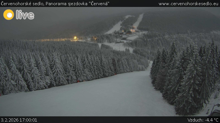 Červenohorské sedlo - Panorama sjezdovka "Červená" - 3.2.2026 v 17:00