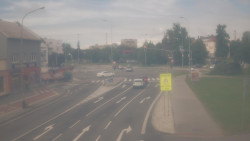 Křižovatka ulic Komenského a Velké Novosady