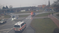 Křižovatka ulic Velká Dlážka a Polní