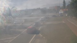 Křižovatka ulic Velká Dlážka a Polní