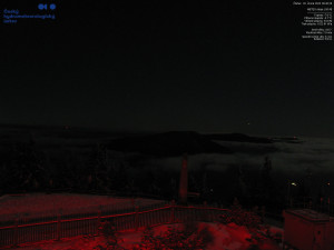 Lysá hora - Pohled na jihozápad, Smrk - 26.2.2026 v 00:45 Lysá hora - Pohled na jihozápad, Smrk - 26.2.2026 v 00:45