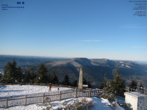 Lysá hora - Pohled na jihozápad, Smrk - 26.2.2026 v 07:45 Lysá hora - Pohled na jihozápad, Smrk - 26.2.2026 v 07:45