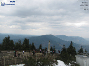 Lysá hora - Pohled na jihozápad, Smrk - 22.3.2026 v 12:45 Lysá hora - Pohled na jihozápad, Smrk - 22.3.2026 v 12:45