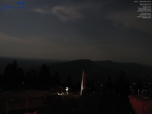 Lysá hora - Blick nach Südwesten, Smrk - 1.8.2026 v 03:45 Lysá hora - Blick nach Südwesten, Smrk - 1.8.2026 v 03:45