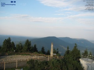 Lysá hora - Blick nach Südwesten, Smrk - 1.8.2026 v 06:45 Lysá hora - Blick nach Südwesten, Smrk - 1.8.2026 v 06:45