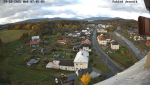 Obec Mikulovice - Pohled na Jeseniky - 29.10.2025 v 07:45 Obec Mikulovice - Pohled na Jeseniky - 29.10.2025 v 07:45