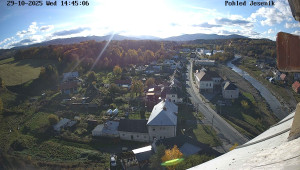 Obec Mikulovice - Pohled na Jeseniky - 29.10.2025 v 14:45 Obec Mikulovice - Pohled na Jeseniky - 29.10.2025 v 14:45