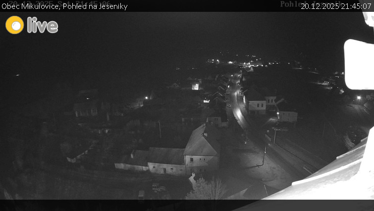 Obec Mikulovice - Pohled na Jeseniky - 20.12.2025 v 21:45