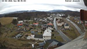 Obec Mikulovice - Pohled na Jeseniky - 22.2.2026 v 08:45